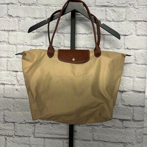 Longchamp Khaki Shopping Tote Shoulder Bag